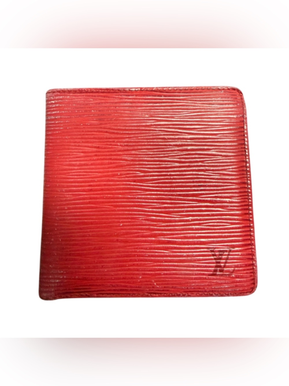 ✨Vintage Louis Vuitton LV Red Epi Leather Square Bifold Wallet